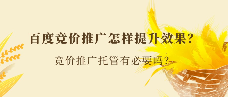 百度競價推廣怎樣提升效果？競價推廣托管有必要嗎？